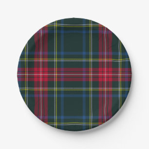 Assiettes En Carton Tartan Plaid Motif écossais