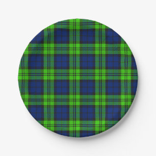 Assiettes En Carton Tartan plaqué Blackwatch