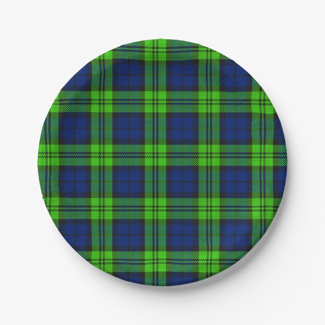 Assiettes En Carton Tartan plaqué Blackwatch (Devant)