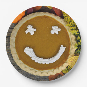 Assiettes En Carton Tarte au potiron de Thanksgiving heureuse