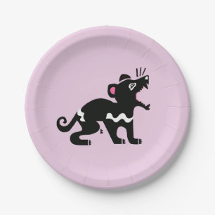 Assiettes En Carton Tasmanie DEVIl - Australie - Faune - Parti rose