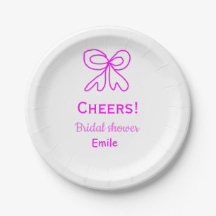 Assiettes En Carton Tasse violet rose ruban mariage personnalisé 