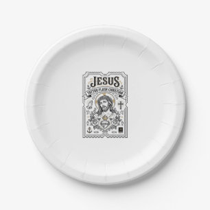 Assiettes En Carton Tatouage flash Jésus Christianisme Tatouage flash 