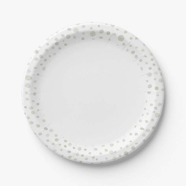 Assiettes En Carton Tea Confetti Aquarelle points Plaque en papier (Devant)