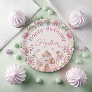 Assiettes En Carton Tea Party Fairy Girl Blush Rose Flowers Anniversai