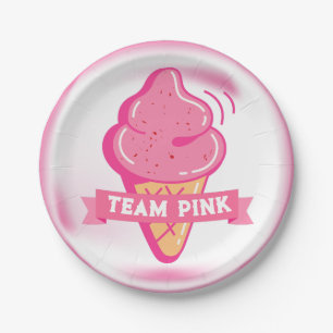 Assiettes En Carton Team Pink Ice Cream Genre Revela