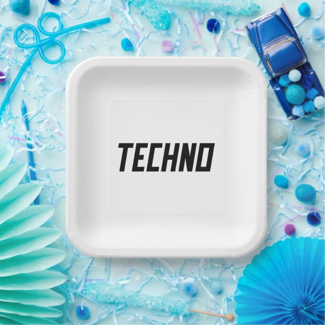 Assiettes En Carton TECHNO Music (Fête)