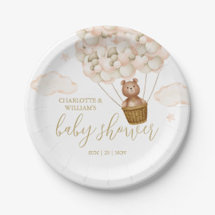 Assiettes En Carton Teddy Bear Bearly Wait Gold Baby shower