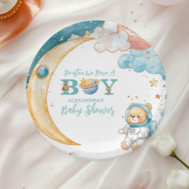 Assiettes En Carton Teddy Bear Houston Nous Avons Un Garçon Espace Ext