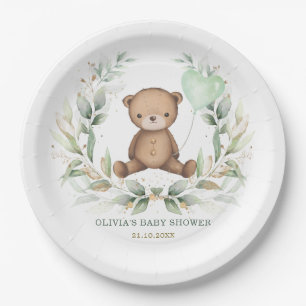 Assiettes En Carton Teddy Bear Vert Vert Wreath Sage Balloon
