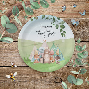 Assiettes En Carton Teepees et minuscules orteils Plaque en papier