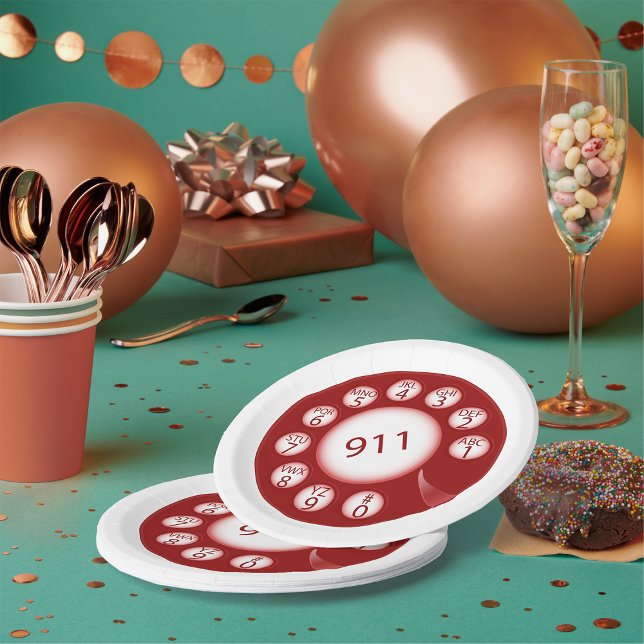 Assiettes En Carton Téléphone d'urgence (Créateur téléchargé)