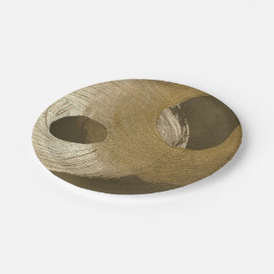 Assiettes En Carton Tempête de sable circulaire dans le brun bronzage
