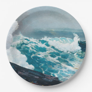 Assiettes En Carton Tempête sur la peinture de la mer