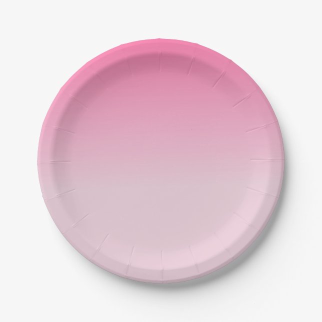 Assiettes En Carton Tendance Rose Blanc Élégant Modèle personnalisé (Devant)