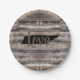 Assiettes En Carton TENNESSE rustique AMOUR en écriture |