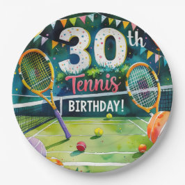 Assiettes En Carton Tennis 30e anniversaire thème