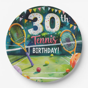 Assiettes En Carton Tennis 30e anniversaire thème