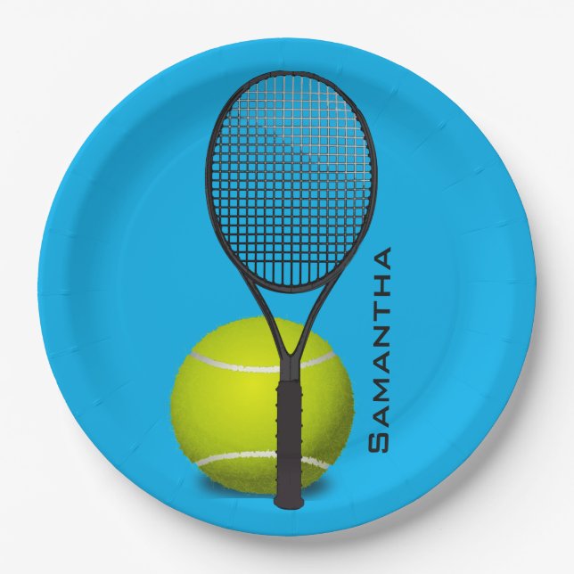 Assiettes En Carton Tennis Design Papier Plaque (Devant)