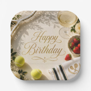 Assiettes En Carton Tennis Joyeux Anniversaire 