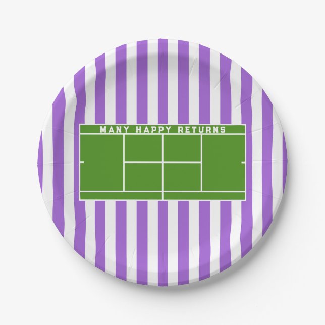 Assiettes En Carton Tennis Party (Devant)