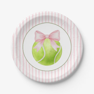 Assiettes En Carton Tennis Rayure Rose