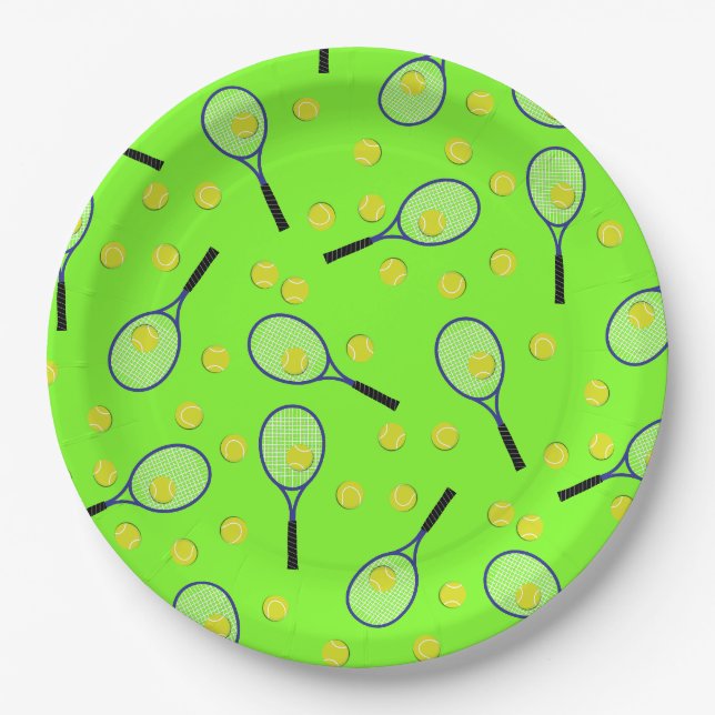 Assiettes En Carton Tennis Sports Anniversaire (Devant)