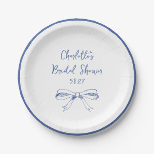 Assiettes En Carton Tenue de soirée coquette écriture manuscrite bleu
