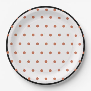 Assiettes En Carton Terra Cotta Pois Black Trim