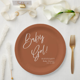 Assiettes En Carton Terracotta Bohemian Earthy Girl Baby shower