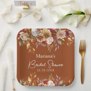 Assiettes En Carton Terracotta Fall Fête des mariées florale