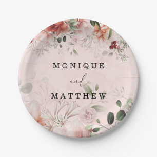 Assiettes En Carton Terracotta Printemps Automne Rustique Floral Maria