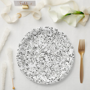 Assiettes En Carton Terrazzo blanc moderne