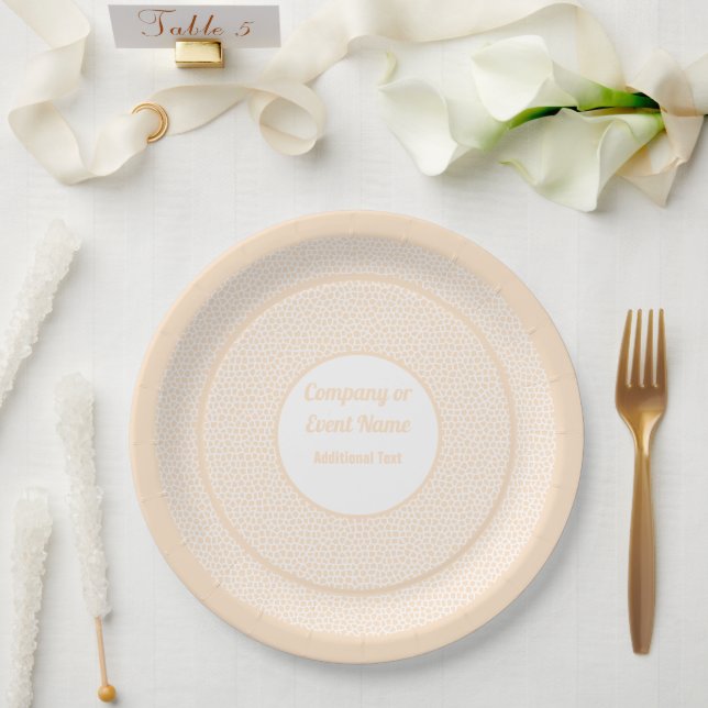 Assiettes En Carton Terrazzo - Orange Pêche - Rond 9 pouces (Mariage)