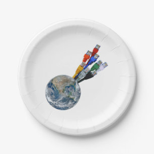 Assiettes En Carton Terre connectée au réseau Ethernet