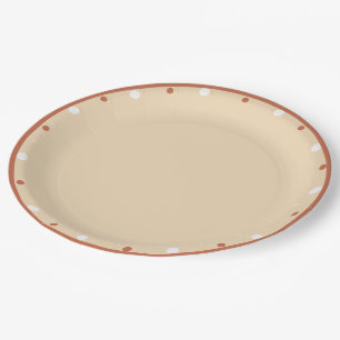 Assiettes En Carton Terre Cuite Blanche Taches de Pois
