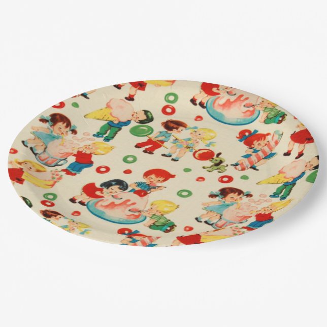 Assiettes En Carton Terre des bonbons (Angle)