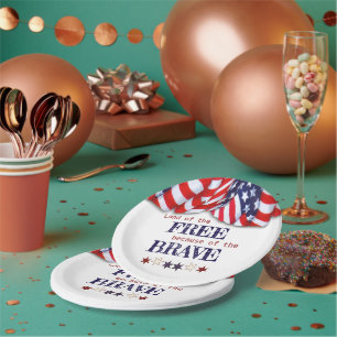 Assiettes En Carton Terre patriotique du Bunting libre