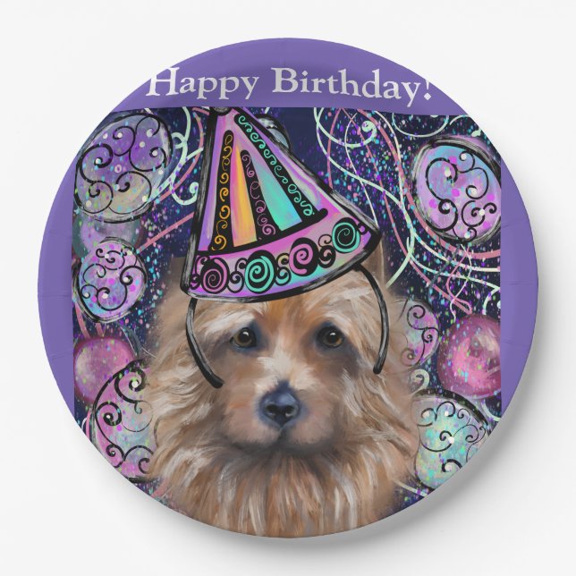 Assiettes En Carton Terrier Australien    (Devant)