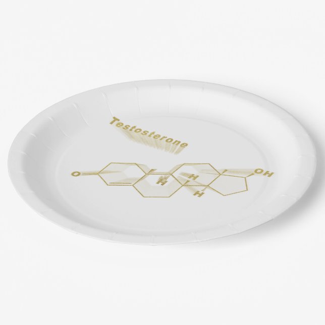 Assiettes En Carton Testostérone Hormone formule or (Angle)