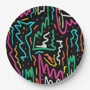 Assiettes En Carton Tête de contraste Gras Neon