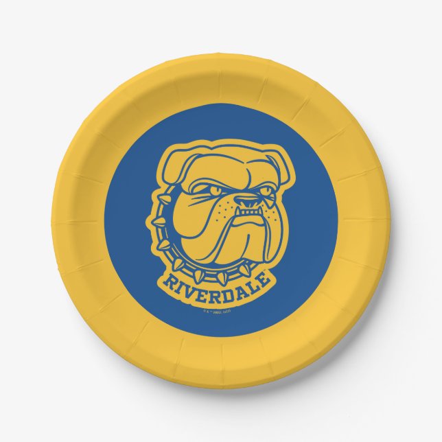 Assiettes En Carton Tête de Riverdale Bulldog (Devant)