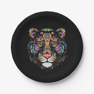 Assiettes En Carton Tête de tigre
