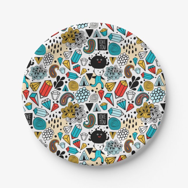 Assiettes En Carton Tête folle (Devant)