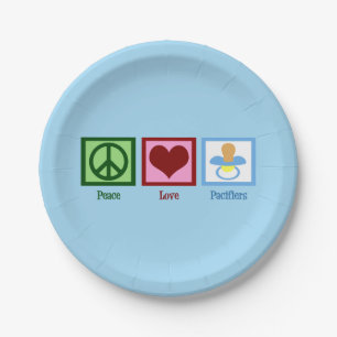 Assiettes En Carton Tétines d'amour de paix
