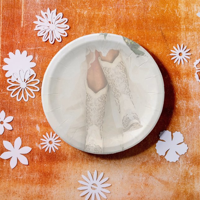 Assiettes En Carton Texas Bride à Rhinestone Boots Bridal Shower (Créateur téléchargé)