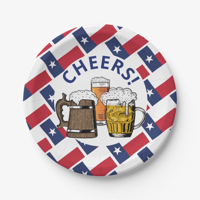 Assiettes En Carton TEXAS Great Texan Beer (Devant)