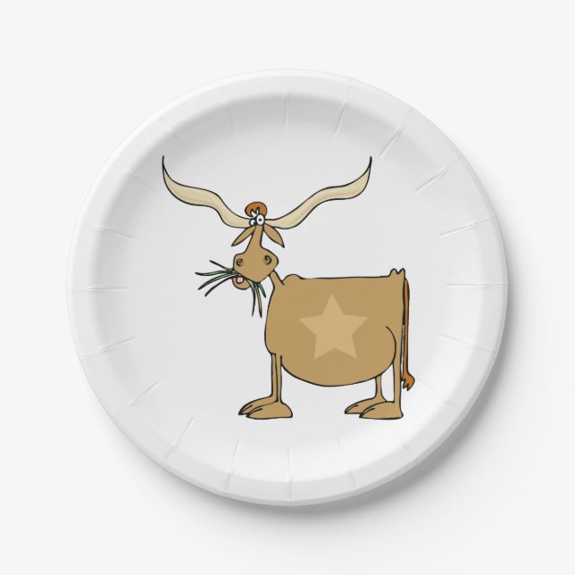 Assiettes En Carton Texas Longhorn Cow (Devant)