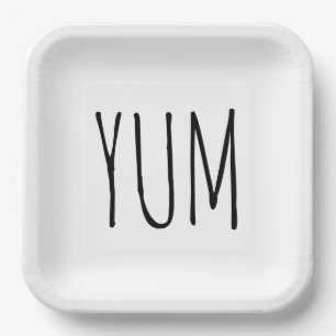 Assiettes En Carton Texte de l'année en blanc