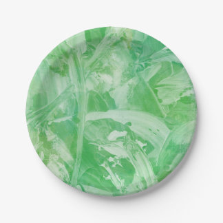 Assiettes En Carton Texte vert brillant texturé 